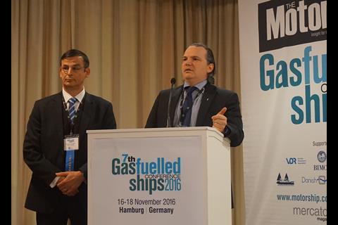 Konstantinos Fakiolas of Deltamarin and Antonis Trakakis of Arista Shipping presented the ambitious Project Forward